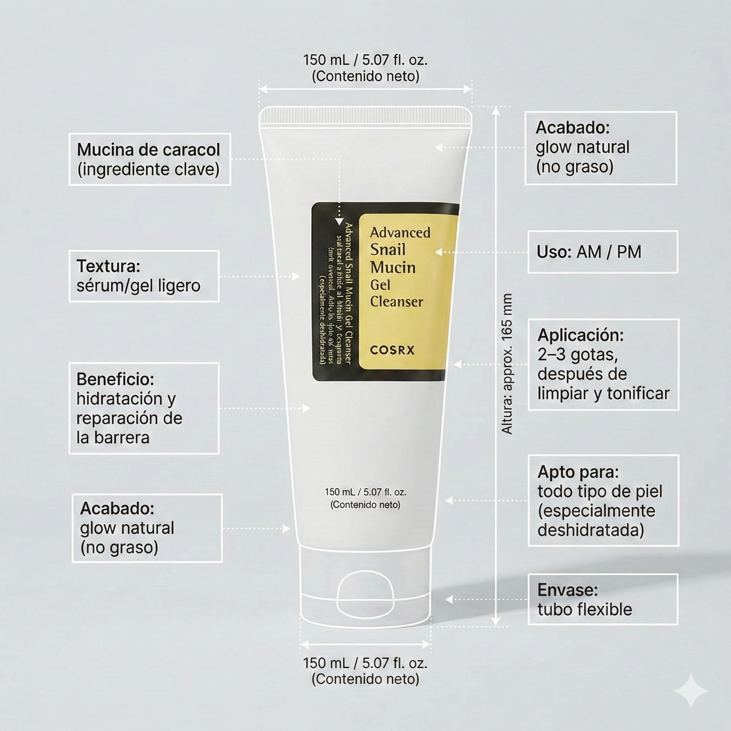 Advanced Snail Mucin Gel: Renueva, nutre y rejuvenece.