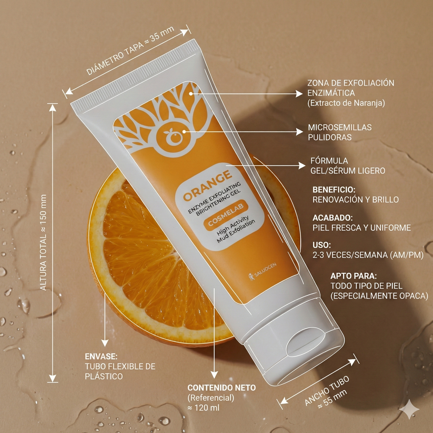 Orange Skin Renew: Piel fresca, uniforme y radiante.